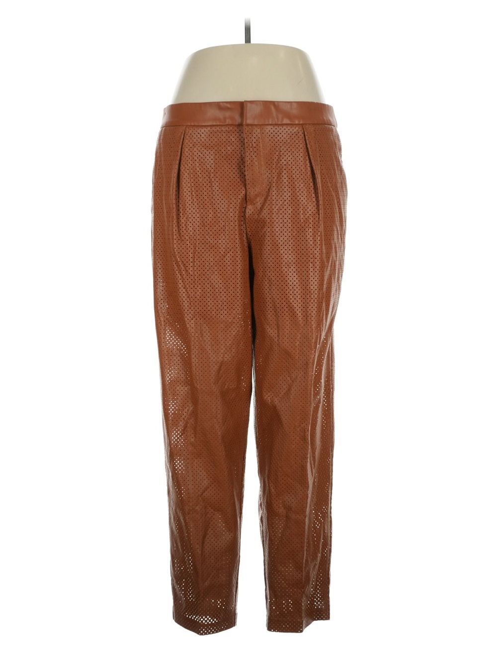Eloquii Perforated Tapered Pants - Brown